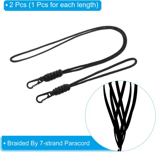 Vista 3 de PATIKIL Cordón de insignia con clip para llavero, correa de cordón para collar y cierre de metal Negro