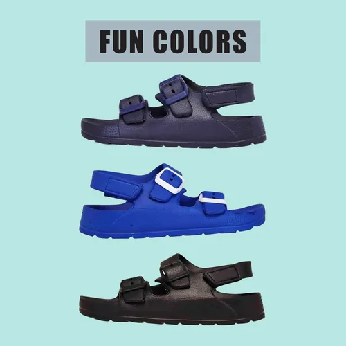 Vista 4 de NORTY Toddler Sandals for Boys and Girls - Unisex Sandals for Kids - Toddler Summer Shoes With 2 Adjustable Buckle Straps