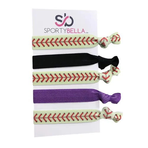 Vista 13 de Sportybella - Juego de bandas elásticas sin arrugas con diseño de corazón, accesorios elegantes para niñas, adolescentes y jugadores de sóftbol