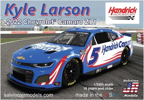 Vista 2 de Salvinos Jr Models HMC2022KLP 1/24 Escala 2022 Camaro ZL1 #5 Kyle Larson Kit de modelo de plástico - Requiere montaje