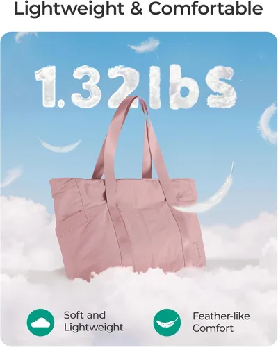 Vista 58 de BAGSMART Bolsa de mano para mujer con cremallera, bolsa de gimnasio con compartimentos, bolsa de trabajo para enfermera, baile, bolsa de yoga