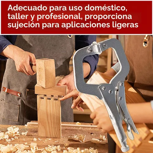 Vista 6 de findmall 5 abrazaderas C de bloqueo de 6 pulgadas con almohadillas giratorias, mesa de alicates de bloqueo tipo C de alta resistencia y agarre