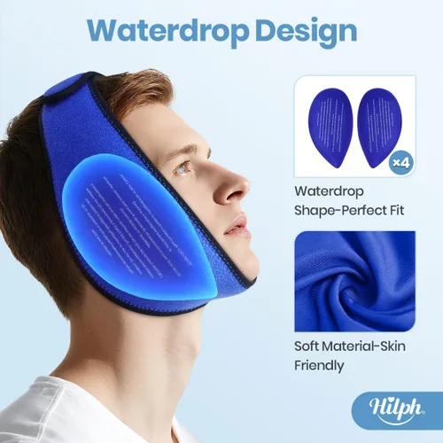 Vista 3 de Hilph Paquete de hielo facial Wisdom Teech, envoltura para la cabeza para cirugía oral facial, alivio del dolor para ATM, envoltura de hielo