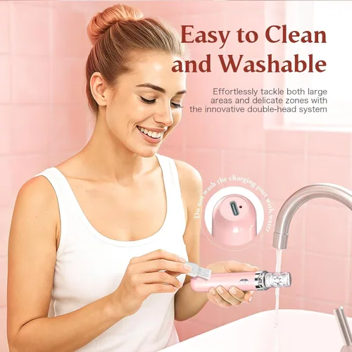 Vista 8 de Epilator for Women, 2 in 1 Facial Hair Removal, Electric Lady Shaver with LED Light, Rechargeable Hair Removal Device for Legs, Face, Bikini & Arms