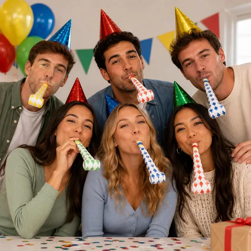 Vista 5 de Super-Tube Matracas Silenciosas de 16 Pulgadas Colores Surtidos Paper Blowouts in Assorted Colors with Diamond Patterns, for Birthdays, Holidays