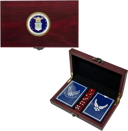 Vista 39 de Juego de regalo del ejército de los Estados Unidos Juego de cartas y dados Tarjetas de insignia de rango del ejército Regalos del ejército