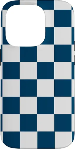 Vista 16 de Checkered Navy Blue and White Checkerboard Case for iPhone 17