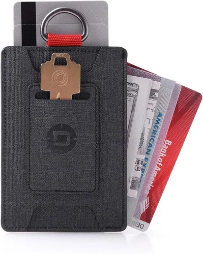Vista 3 de Dango S1 Stealth Wallet - Negro azabache, material DTEX duradero, resistente al agua, bloqueo RFID, fabricado en Estados Unidos, Negro DTEX, m