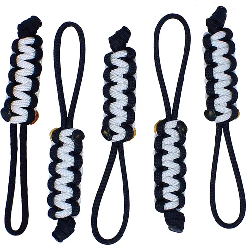 Vista 22 de BubbasGarageTv - Tiradores de cremallera de paracord grandes y resistentes (negro)