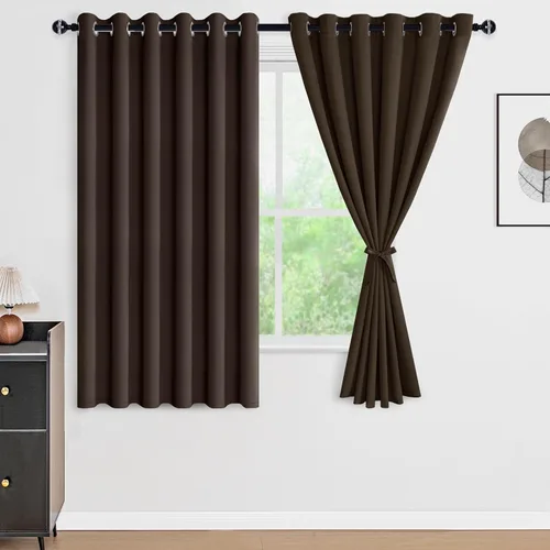 Vista 18 de DWCN - Cortinas 100% opacas para dormitorio con forro negro, cortinas de ventana de doble capa con aislamiento térmico que oscurecen toda la Azul