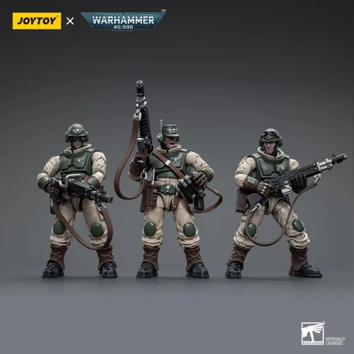 Vista 8 de LEBOO JOYTOY Warhammer 40K Astra Militarum Equipo de artillería con pistola de campo Bombast escala 1:18 coleccionable Joy Toy Figura de acción
