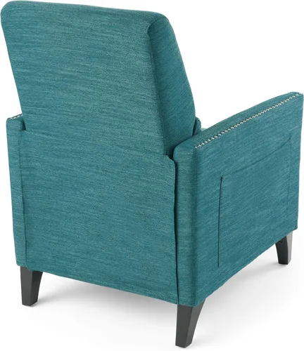 Vista 7 de Christopher Knight Home Alexis - Silla reclinable de tela contemporánea, color verde azulado, marrón oscuro