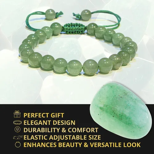 Vista 4 de Bracelet Healing Crystal Bracelet for Women, Men Chic Gemstone Bracelet for Men and Women 8mm Round Bead Bracelets for Spiritual Healing