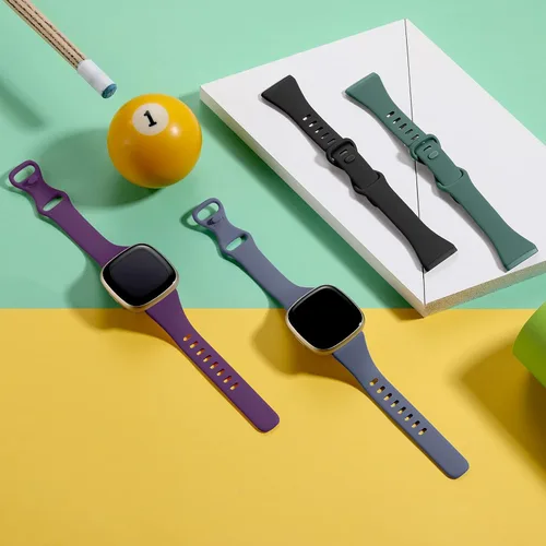 Vista 3 de Getino Compatible con correas Fitbit Sense, Fitbit Versa 3, bandas para mujeres y hombres, accesorios de silicona deportiva de repuesto suave e