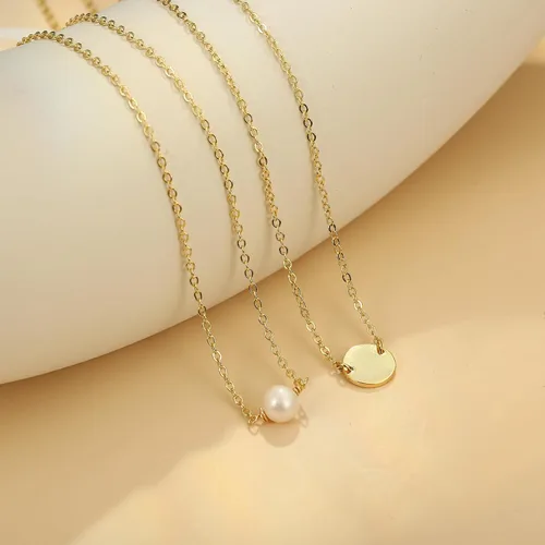 Vista 7 de Ieftop Regalos para el día de San Valentín para ella, delicado collar de oro para mujer, chapado en oro de 14 quilates, bonito collar de corazón