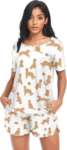 Vista 16 de Ollabaky Conjunto de pijama de perro de animales para mujer, conjunto de pijama de manga corta, conjunto de descanso para mujer Multi 01
