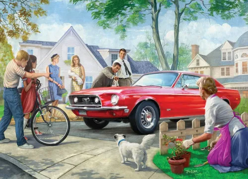 Vista 2 de EuroGraphics The Red Pony by Nestor Taylor - Rompecabezas de 1000 piezas, color blanco