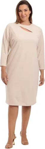 Vista 5 de Maggy London Vestido de manga larga para mujer, cuello con abertura en la boca, tubo de crepé, oficina, trabajo, evento, invitada de boda