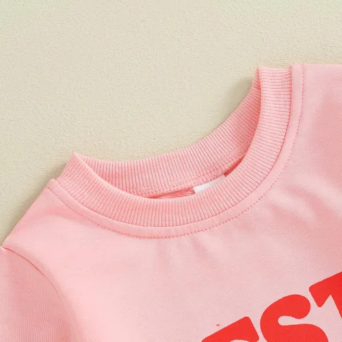 Vista 46 de Traje de San Valentín para bebé, niña, niño, traje de San Valentín, sudadera de manga larga con estampado de corazón