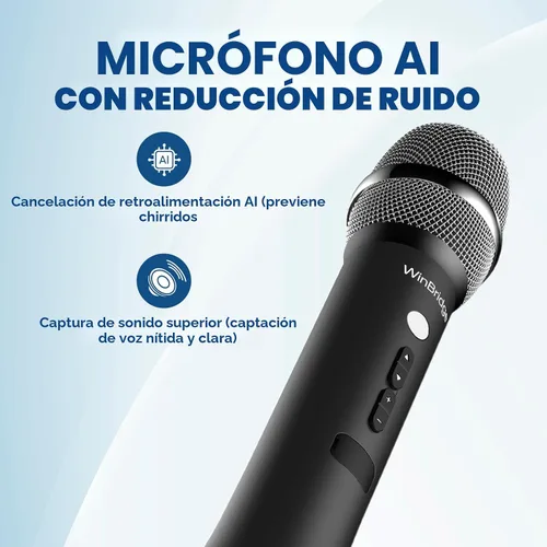 Vista 3 de Amplificador inalámbrico de voz del micrófono de Bluetooth con 3 efectos de sonido H9 Professional Intelligent Handheld Mic Speaker, 15W