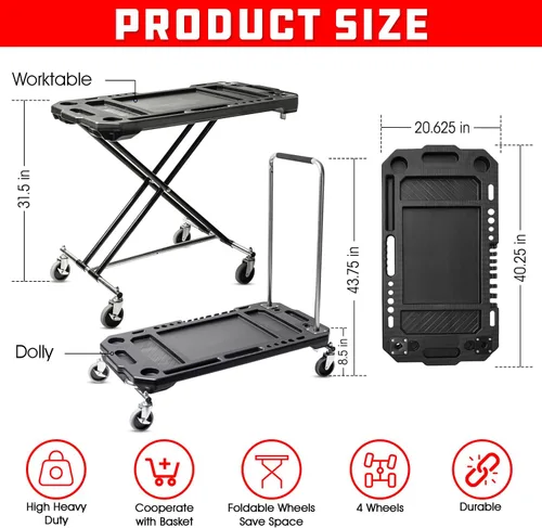 Vista 2 de Powerbuilt Mesa de trabajo ajustable con soportes para herramientas y función de plataforma convertible, multiuso, hogar, garaje, lugar de trabajo