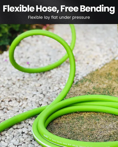 Vista 5 de RAINPOINT Leader - Manguera de jardín de 5 pies, manguera de agua ligera con mango giratorio, flexible, resistente, goma híbrida, con accesorios