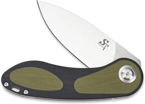 Vista 5 de Sitivien ST139 Sandvik 14C28N - Cuchillo plegable de hoja de acero, mango G10, cuchillos de herramientas EDC para acampar al aire libre, senderismo