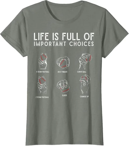 Vista 19 de Tipos de béisbol Pitches Life Choices Jugador Camiseta