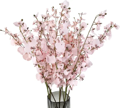 Vista 15 de Flores de orquídeas artificiales, 10 unidades (cada una de 37 pulgadas) orquídeas artificiales de tallo largo, flores artificiales de seda falsas