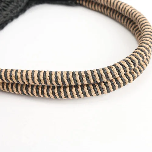 Vista 6 de QTKJ Bolso de hombro de paja grande suave tejida a mano bolso de playa negro bohemio con asa de paja retro de verano bolso de ratán negro Negro 118x
