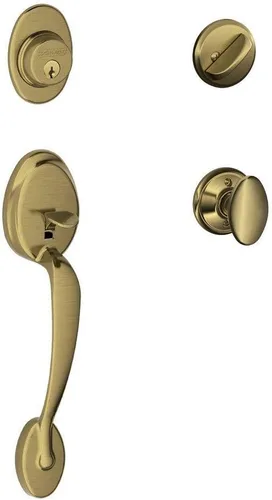 Vista 26 de SCHLAGE - Manija de cilindro único Plymouth y picaporte Flair para mano izquierda, bronce envejecido (F60 PLY 716 FLA LH)