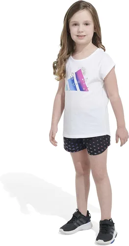 Vista 4 de adidas girls 2-piece Tee & All Over Print Woven Short Set