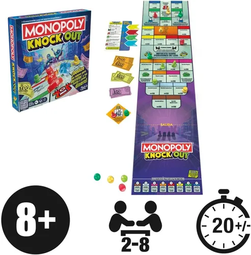 Vista 7 de Monopoly Knockout Game para niños, adolescentes y adultos