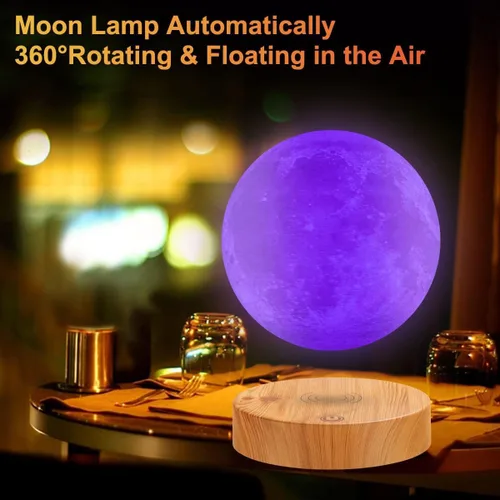 Vista 6 de Lámpara de luna levitante, 16 colores y 20 modos, lámpara de luna flotante magnética, luz nocturna, regalos únicos de Navidad para padres, madres