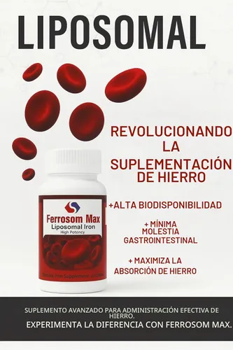 Vista 7 de Suplemento de hierro liposomal máximo 60 cápsulas (45 mg de hierro elemental puro) por Siba Pharm Fórmula de máxima absorción Sin OMG, vegano