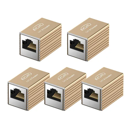 Vista 9 de Acoplador RJ45, paquete de 2 adaptadores Ethernet hembra a hembra, adaptador extensor de cable Ethernet, modular recto de 8 pines, conector de red
