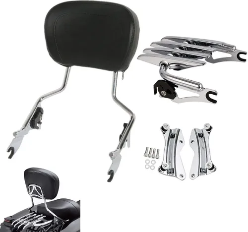 Vista 16 de TCMT Respaldo Desmontable para Pasajero Sissy Bar con Kits de Hardware de Acoplamiento de 4 Puntos Compatible con Harley Touring 2009-2013