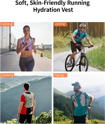 Vista 7 de ECOHUB Chaleco de Hidratación para Correr, Mochila Ligera y Transpirable con Bolsa de Agua de 2L Mochila de Día para Senderismo, Trail Running