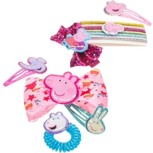 Vista 4 de Peppa Pig - Mochila Townley Girl Bolsa de regalo de maquillaje cosmético incluye accesorios para el cabello y mochila de PVC impresa para niños