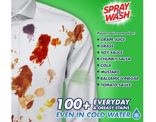 Vista 5 de Spray-N-Wash - Botella de spray con gatillo (22 onzas), removedor de manchas para ropa sucia