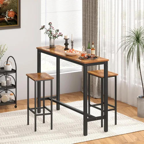 Vista 2 de Mr IRONSTONE - Mesa de bar, mesa alta de 47" para pub, mesa rectangular de altura de bar, consola/mesa de café para sofá, para espacios estrechos