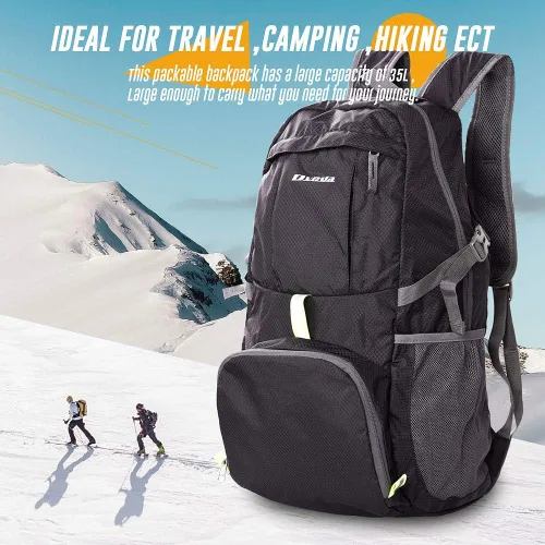 Vista 2 de Mochila plegable ligera de 35L impermeable duradera para senderismo mochila de viaje