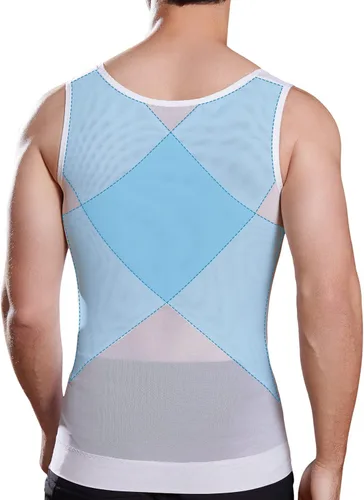 Vista 2 de ISUP Mens Compression Shirt Slimming Undershirt Shapewear Body Shaper Chest Compression Tummy Control Tank Top