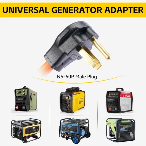Vista 5 de PLIS Nema 6-50P a 6-15R/6-20R Cable adaptador de corriente para soldador, 6-50P 50-Amp a 6-20R 20A T-Blade, STW, 50 amperios, 250V, 1.5 pies