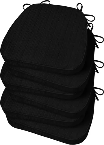 Vista 12 de Basic Beyond Cojines para sillas de comedor, 4 unidades, cojines para sillas de cocina en forma de D con lazos, juego de 4, cojines de asiento