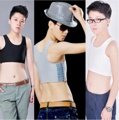Vista 5 de Carpeta elástica para el pecho para mujer Tomboy transpirable para pecho grande FTM, camiseta sin mangas
