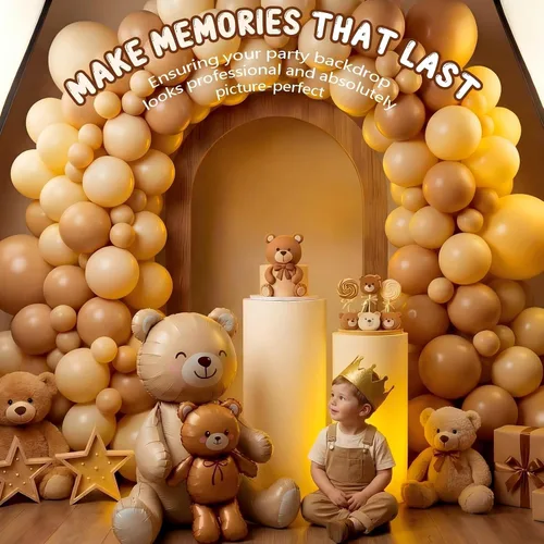 Vista 7 de Simgoing 2 globos de aluminio de oso marrón grande de 21 x 35 pulgadas Globos inflables de oso de dibujos animados grandes mate para baby shower