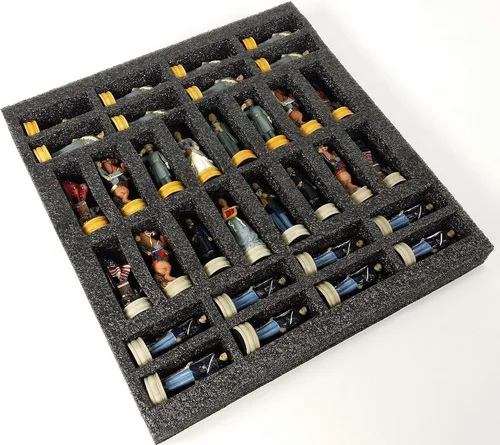Vista 5 de US American Civil WAR Queens Chess Set with 14" Ebony and Maple Veneer Board