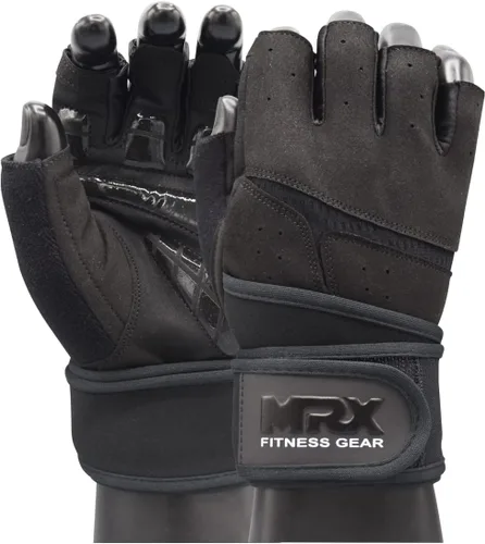 Vista 3 de MRX - Guantes de levantamiento de pesas para hombres, guantes de entrenamiento para hombre, guantes de levantamiento de muñeca, guantes de gimnasio