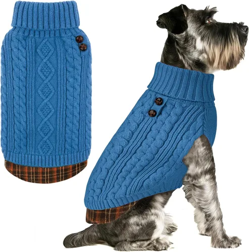 Vista 43 de KYEESE Suéter suave para perros pequeños, machos, abrigado, de cuello alto, ropa elástica de punto para gatos, abrigo cómodo para cachorros